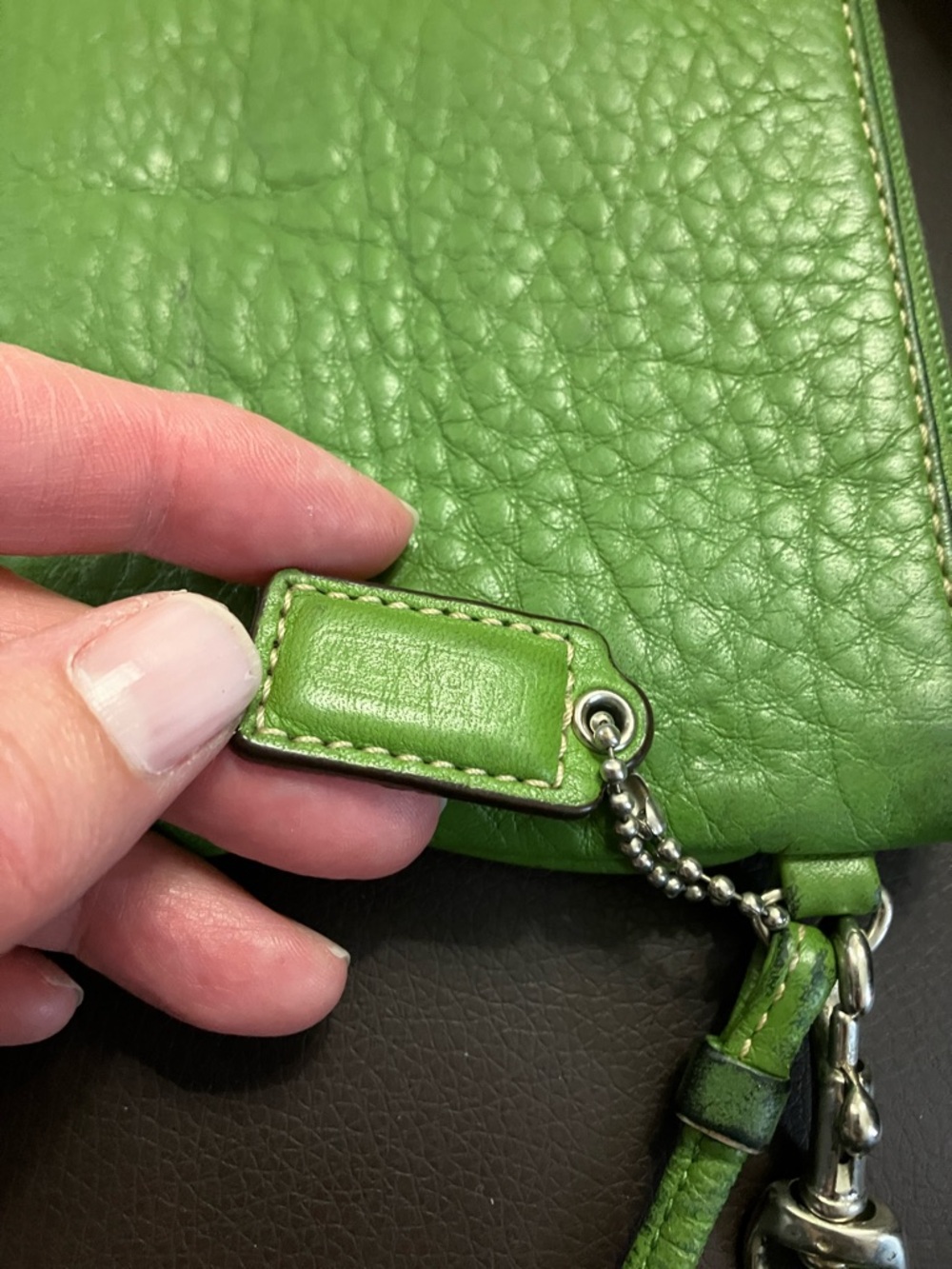 Coach Hamilton Green Leather Wristlet Wallet - Picture 7 of 10